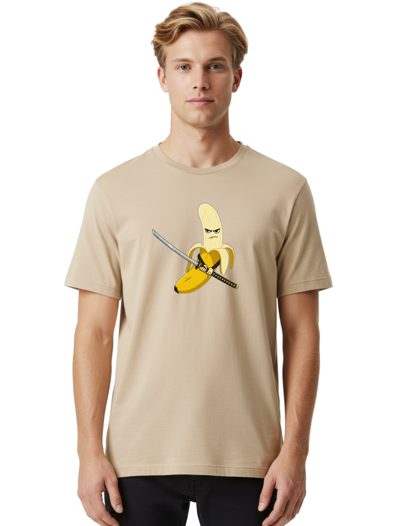 Banana-Samurai-1 Men'S Graphic Tee, 100% Cotton, Comfortable Casual Summer Wear, Machine Washable, Vintage Camera, Old Camera, Antique Camera, Black Camera, Classic Photography, Photography Equipment, Nostalgic Device, Film Camera, Camera Art Bao112