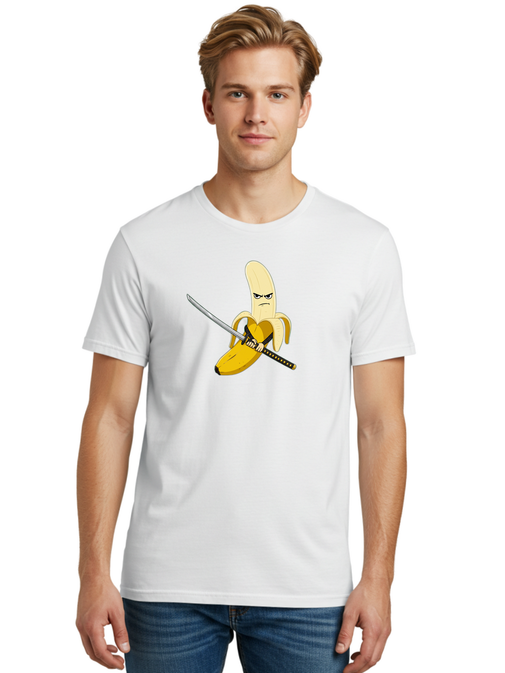 Banana-Samurai-1 Men'S Graphic Tee, 100% Cotton, Comfortable Casual Summer Wear, Machine Washable, Vintage Camera, Old Camera, Antique Camera, Black Camera, Classic Photography, Photography Equipment, Nostalgic Device, Film Camera, Camera Art Bao112