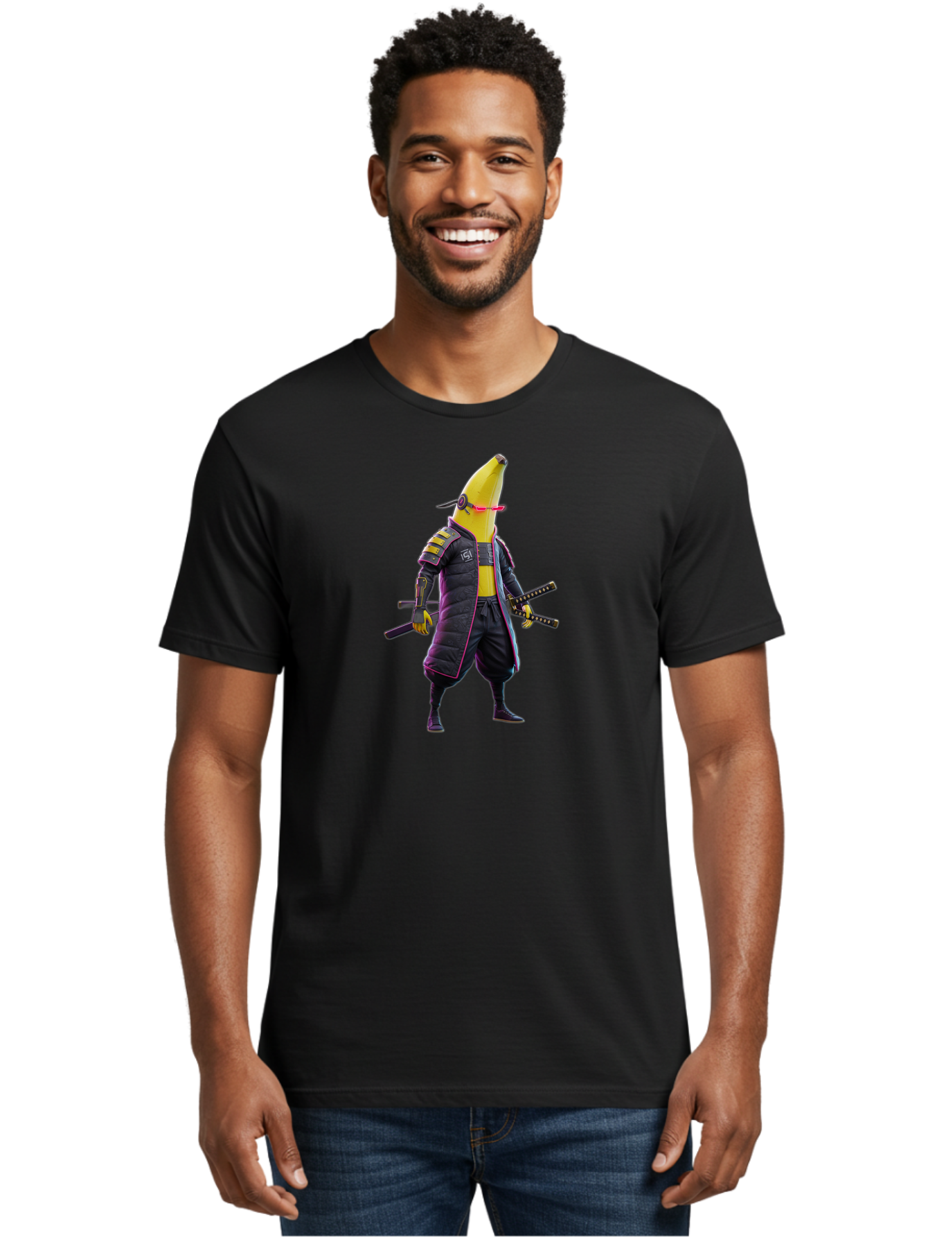 Banana-Samurai-2 Men'S Graphic Tee, 100% Cotton, Comfortable Casual Summer Wear, Machine Washable, Vintage Camera, Old Camera, Antique Camera, Black Camera, Classic Photography, Photography Equipment, Nostalgic Device, Film Camera, Camera Art Bao113