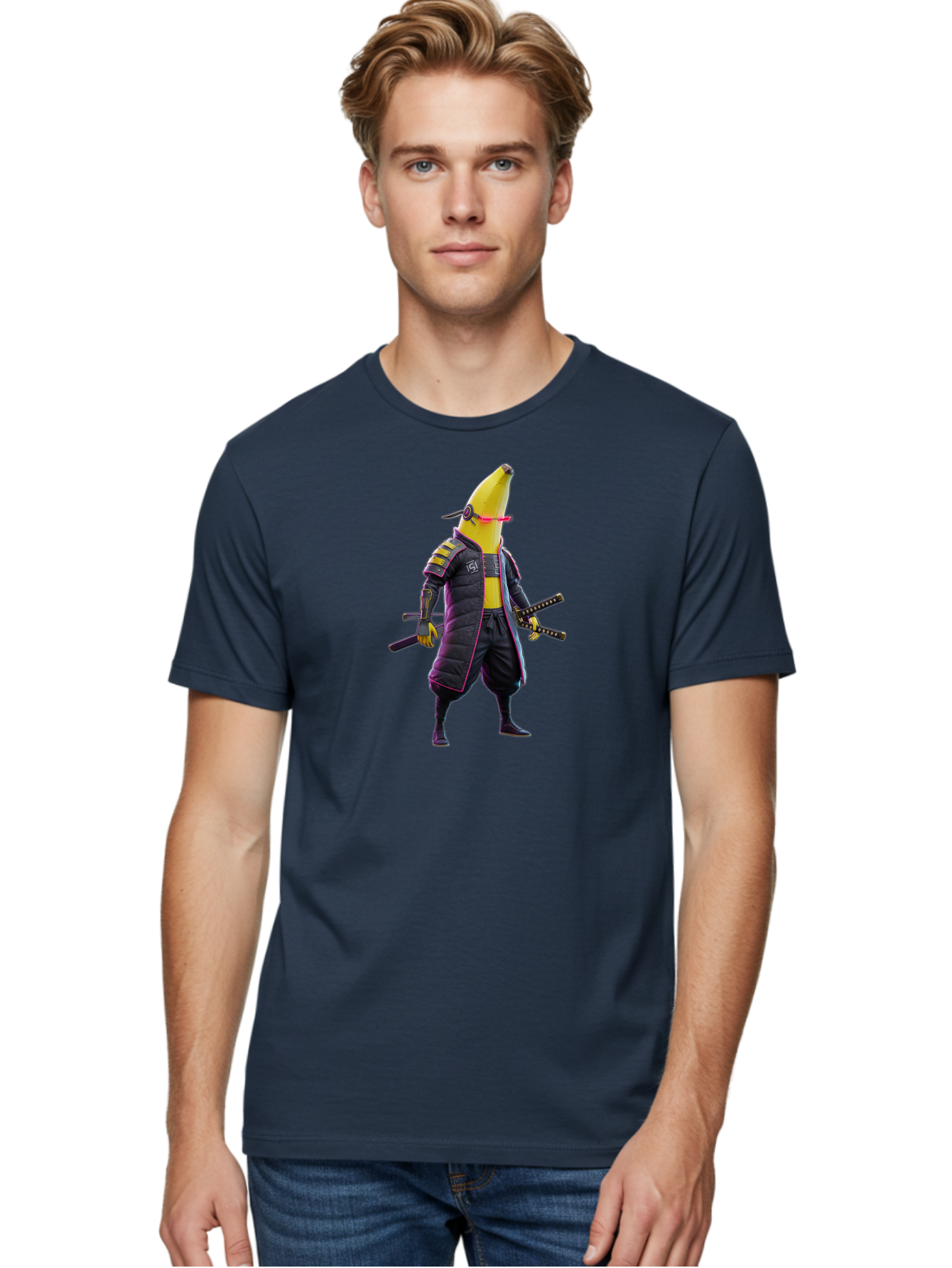 Banana-Samurai-2 Men'S Graphic Tee, 100% Cotton, Comfortable Casual Summer Wear, Machine Washable, Vintage Camera, Old Camera, Antique Camera, Black Camera, Classic Photography, Photography Equipment, Nostalgic Device, Film Camera, Camera Art Bao113
