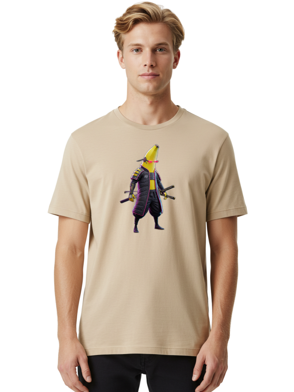 Banana-Samurai-2 Men'S Graphic Tee, 100% Cotton, Comfortable Casual Summer Wear, Machine Washable, Vintage Camera, Old Camera, Antique Camera, Black Camera, Classic Photography, Photography Equipment, Nostalgic Device, Film Camera, Camera Art Bao113