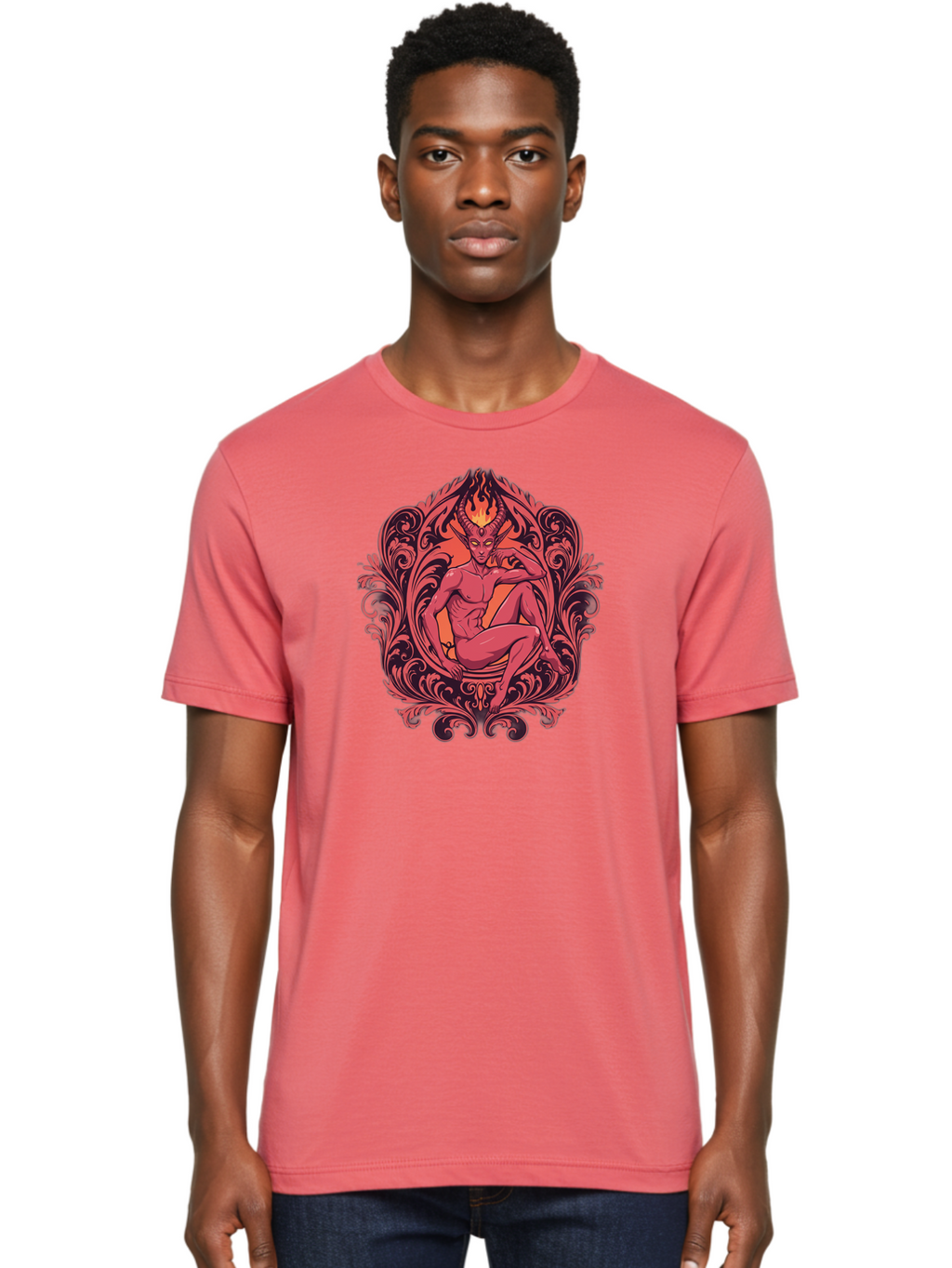 Baphomet-Illustration Men'S Graphic Tee, 100% Cotton, Comfortable Casual Summer Wear, Machine Washable, Vintage Camera, Old Camera, Antique Camera, Black Camera, Classic Photography, Photography Equipment, Nostalgic Device, Film Camera, Bao115