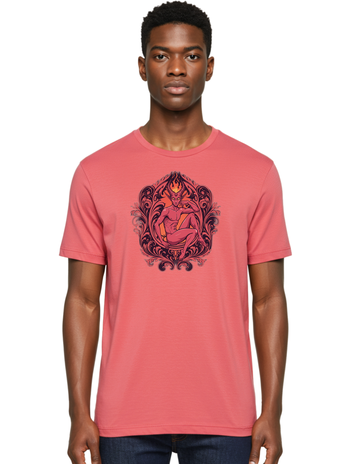 Baphomet-Illustration Men'S Graphic Tee, 100% Cotton, Comfortable Casual Summer Wear, Machine Washable, Vintage Camera, Old Camera, Antique Camera, Black Camera, Classic Photography, Photography Equipment, Nostalgic Device, Film Camera, Bao115
