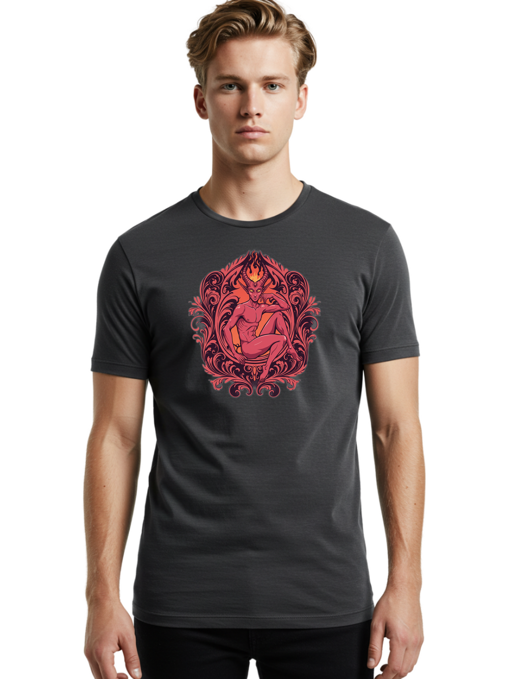 Baphomet-Illustration Men'S Graphic Tee, 100% Cotton, Comfortable Casual Summer Wear, Machine Washable, Vintage Camera, Old Camera, Antique Camera, Black Camera, Classic Photography, Photography Equipment, Nostalgic Device, Film Camera, Bao115