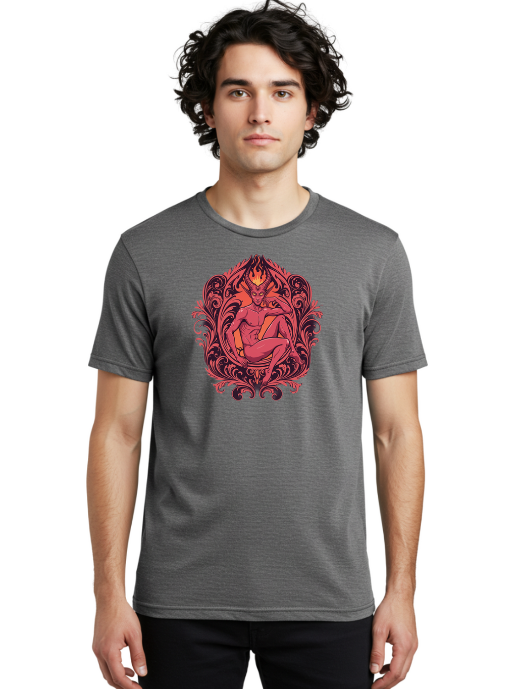 Baphomet-Illustration Men'S Graphic Tee, 100% Cotton, Comfortable Casual Summer Wear, Machine Washable, Vintage Camera, Old Camera, Antique Camera, Black Camera, Classic Photography, Photography Equipment, Nostalgic Device, Film Camera, Bao115