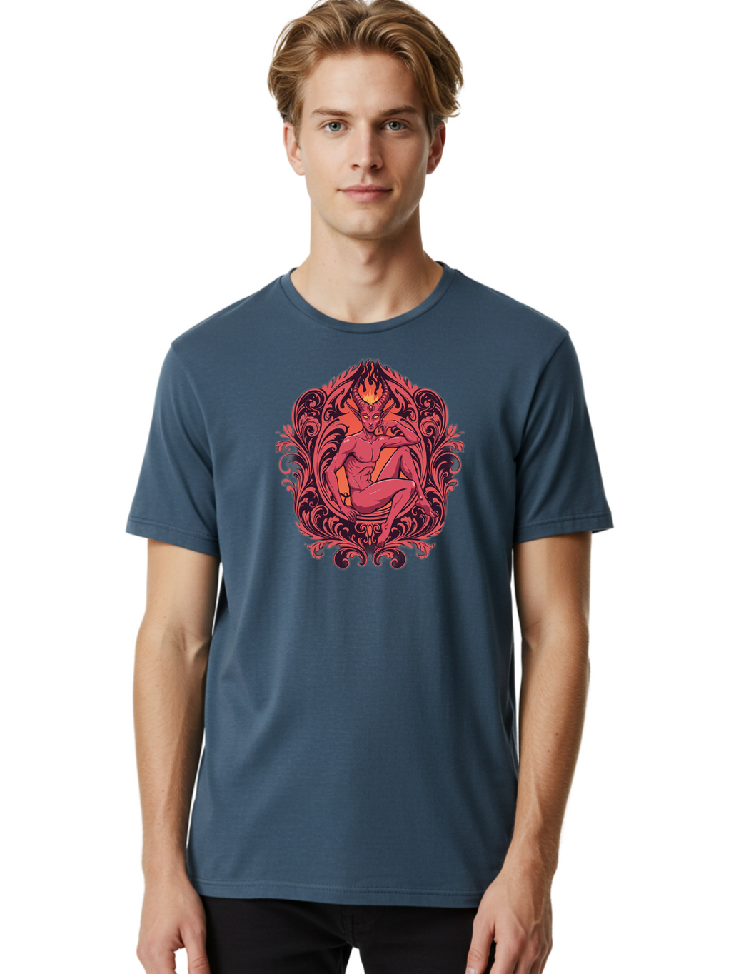 Baphomet-Illustration Men'S Graphic Tee, 100% Cotton, Comfortable Casual Summer Wear, Machine Washable, Vintage Camera, Old Camera, Antique Camera, Black Camera, Classic Photography, Photography Equipment, Nostalgic Device, Film Camera, Bao115
