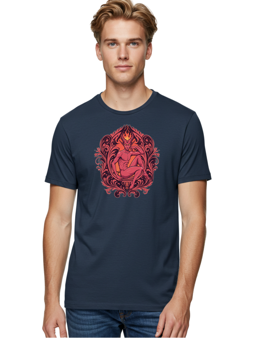 Baphomet-Illustration Men'S Graphic Tee, 100% Cotton, Comfortable Casual Summer Wear, Machine Washable, Vintage Camera, Old Camera, Antique Camera, Black Camera, Classic Photography, Photography Equipment, Nostalgic Device, Film Camera, Bao115