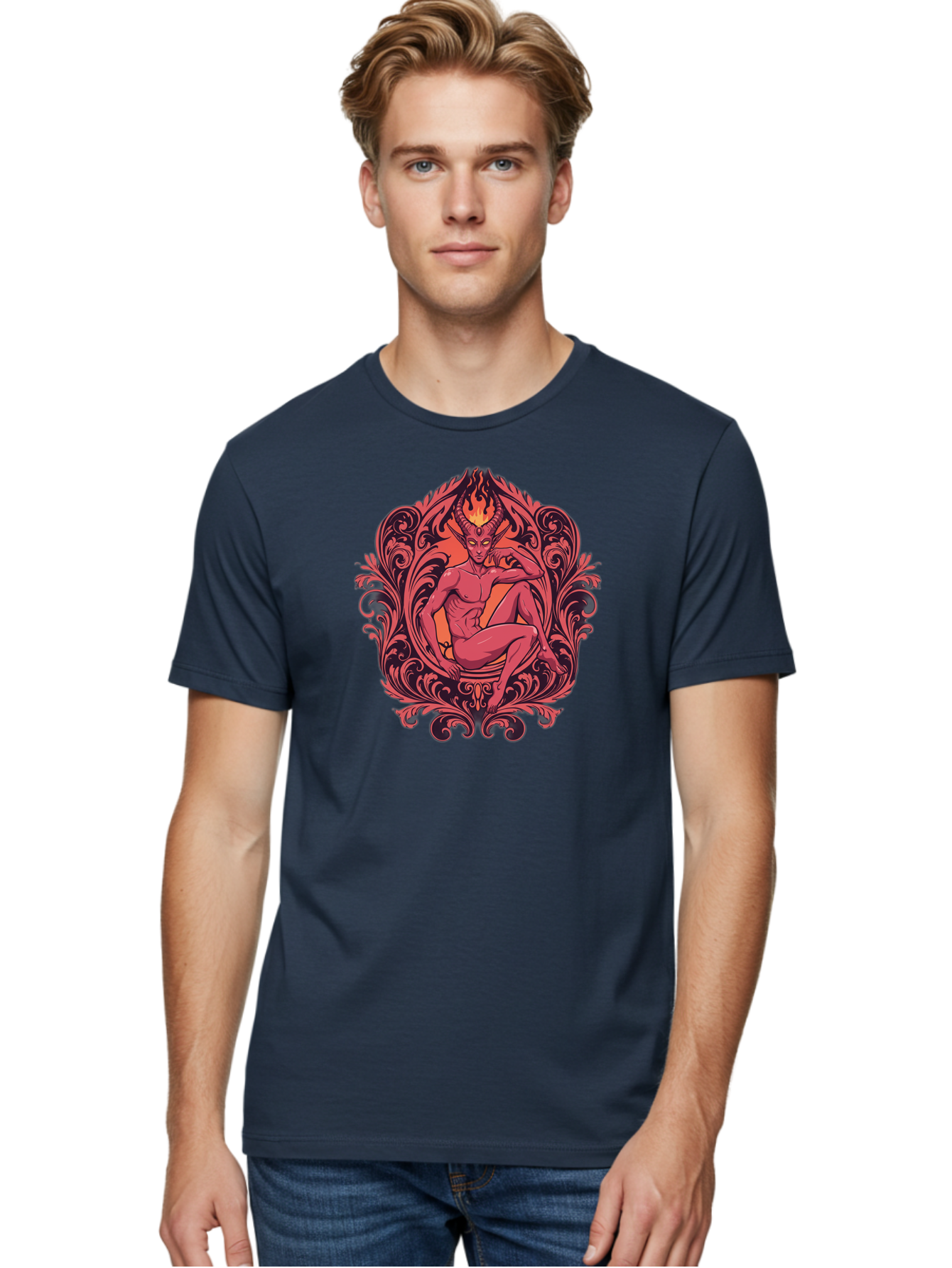 Baphomet-Illustration Men'S Graphic Tee, 100% Cotton, Comfortable Casual Summer Wear, Machine Washable, Vintage Camera, Old Camera, Antique Camera, Black Camera, Classic Photography, Photography Equipment, Nostalgic Device, Film Camera, Bao115