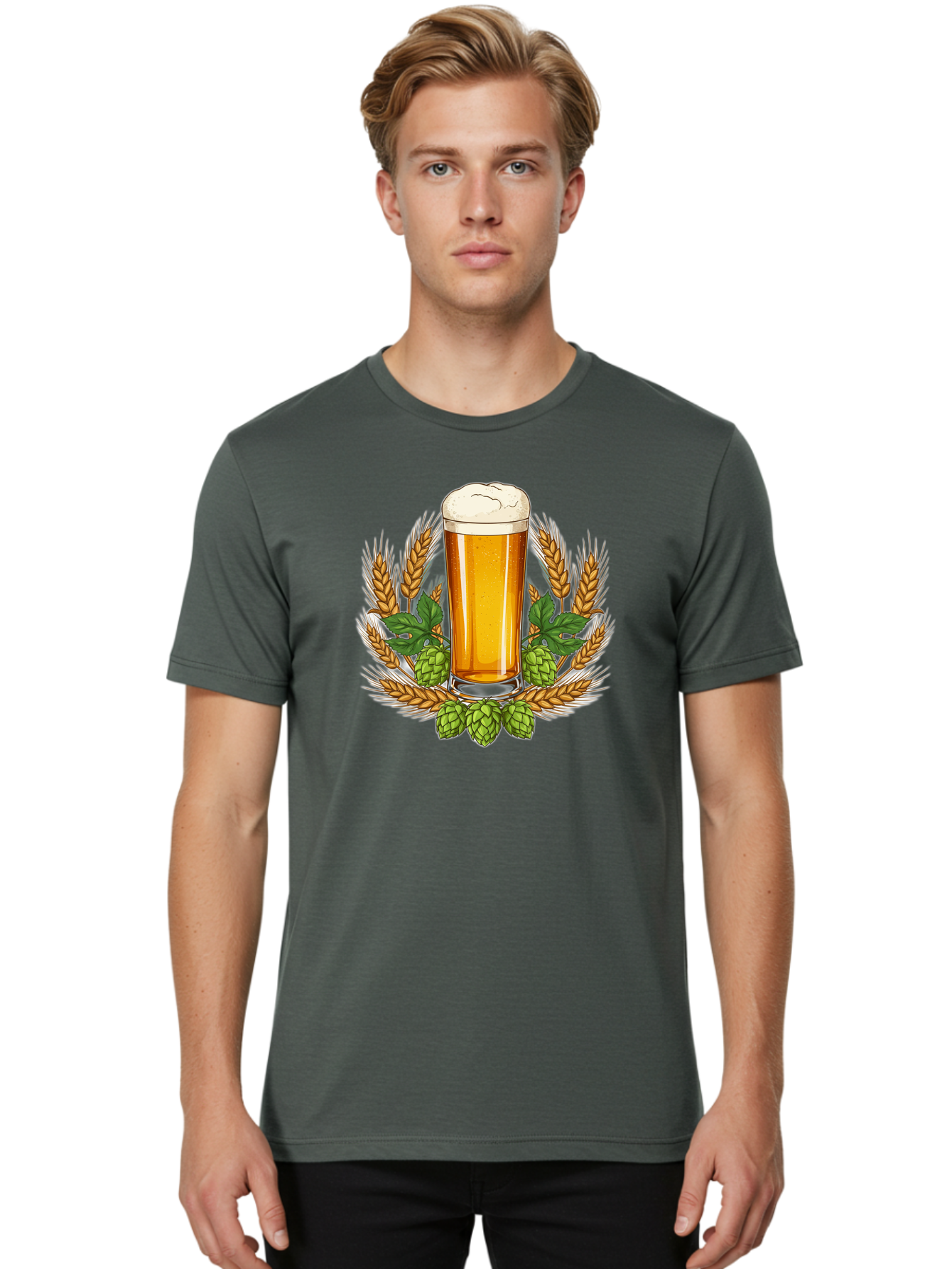 Beer-Glass Men'S Graphic Tee, 100% Cotton, Comfortable Casual Summer Wear, Machine Washable, Vintage Camera, Old Camera, Antique Camera, Black Camera, Classic Photography, Photography Equipment, Nostalgic Device, Film Camera, Camera Art Bao117