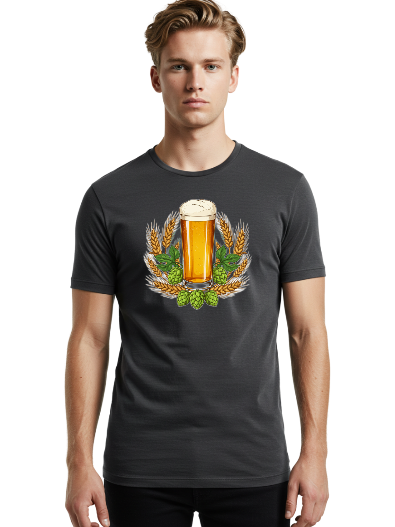 Beer-Glass Men'S Graphic Tee, 100% Cotton, Comfortable Casual Summer Wear, Machine Washable, Vintage Camera, Old Camera, Antique Camera, Black Camera, Classic Photography, Photography Equipment, Nostalgic Device, Film Camera, Camera Art Bao117