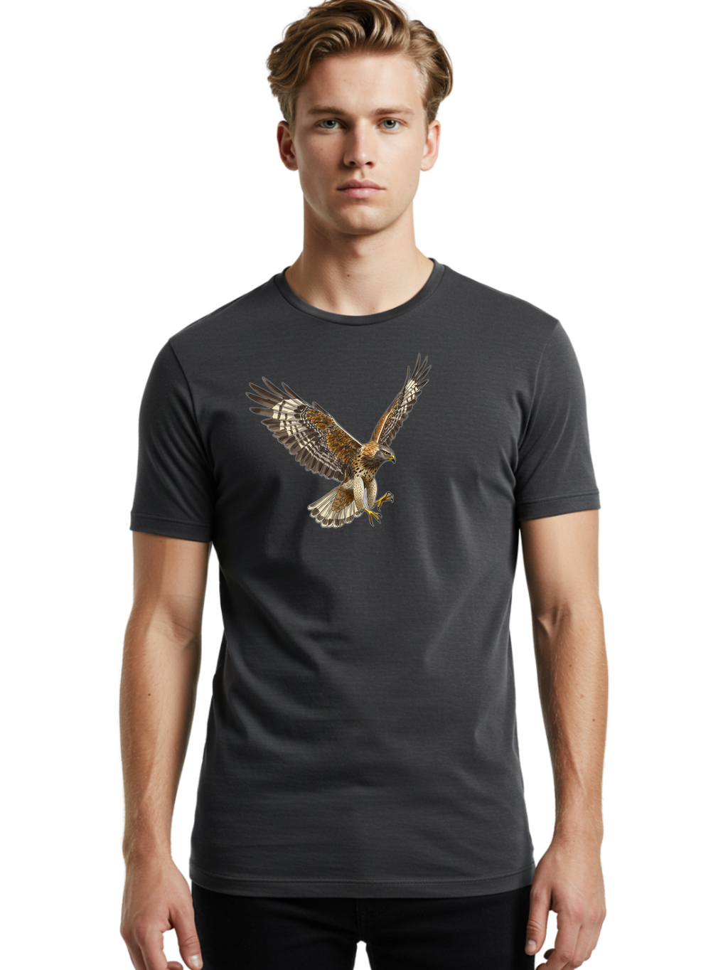 Bird-Of-Prey-In-Flight Men'S Graphic Tee, 100% Cotton, Comfortable Casual Summer Wear, Machine Washable, Vintage Camera, Old Camera, Antique Camera, Black Camera, Classic Photography, Photography Equipment, Nostalgic Device, Film Camera, Bao122
