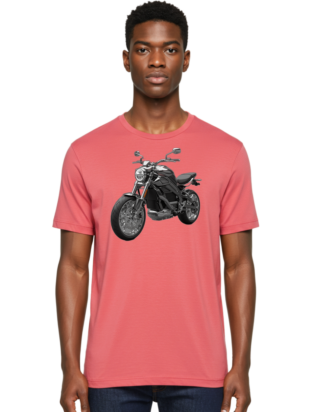 Black-Motorcycle-1 Men'S Graphic Tee, 100% Cotton, Comfortable Casual Summer Wear, Machine Washable, Vintage Camera, Old Camera, Antique Camera, Black Camera, Classic Photography, Photography Equipment, Nostalgic Device, Film Camera, Bao129