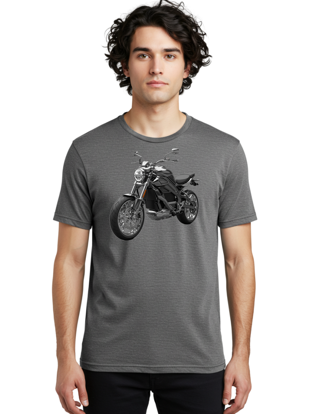 Black-Motorcycle-1 Men'S Graphic Tee, 100% Cotton, Comfortable Casual Summer Wear, Machine Washable, Vintage Camera, Old Camera, Antique Camera, Black Camera, Classic Photography, Photography Equipment, Nostalgic Device, Film Camera, Bao129