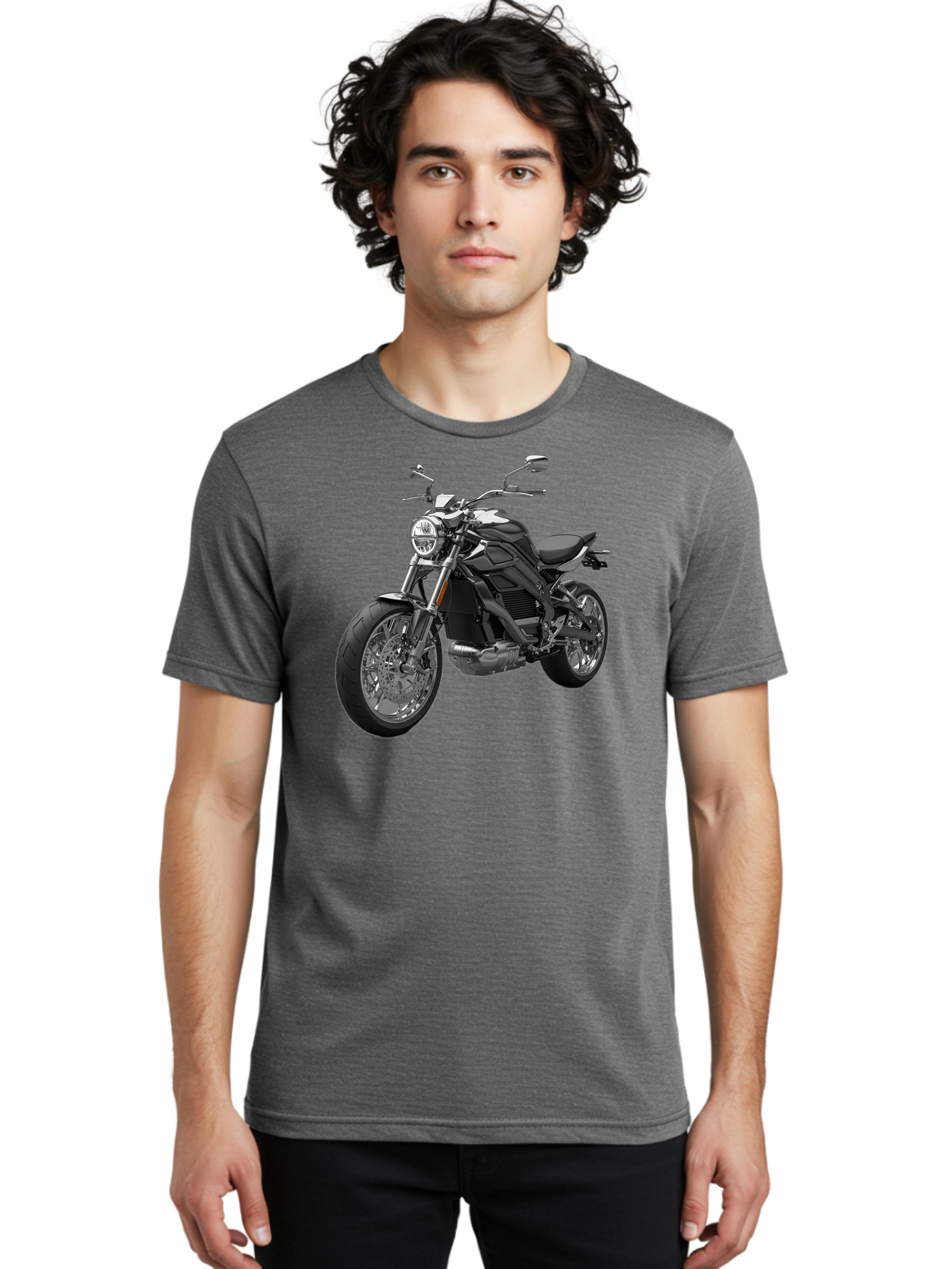 Black-Motorcycle-1 Men'S Graphic Tee, 100% Cotton, Comfortable Casual Summer Wear, Machine Washable, Vintage Camera, Old Camera, Antique Camera, Black Camera, Classic Photography, Photography Equipment, Nostalgic Device, Film Camera, Bao129