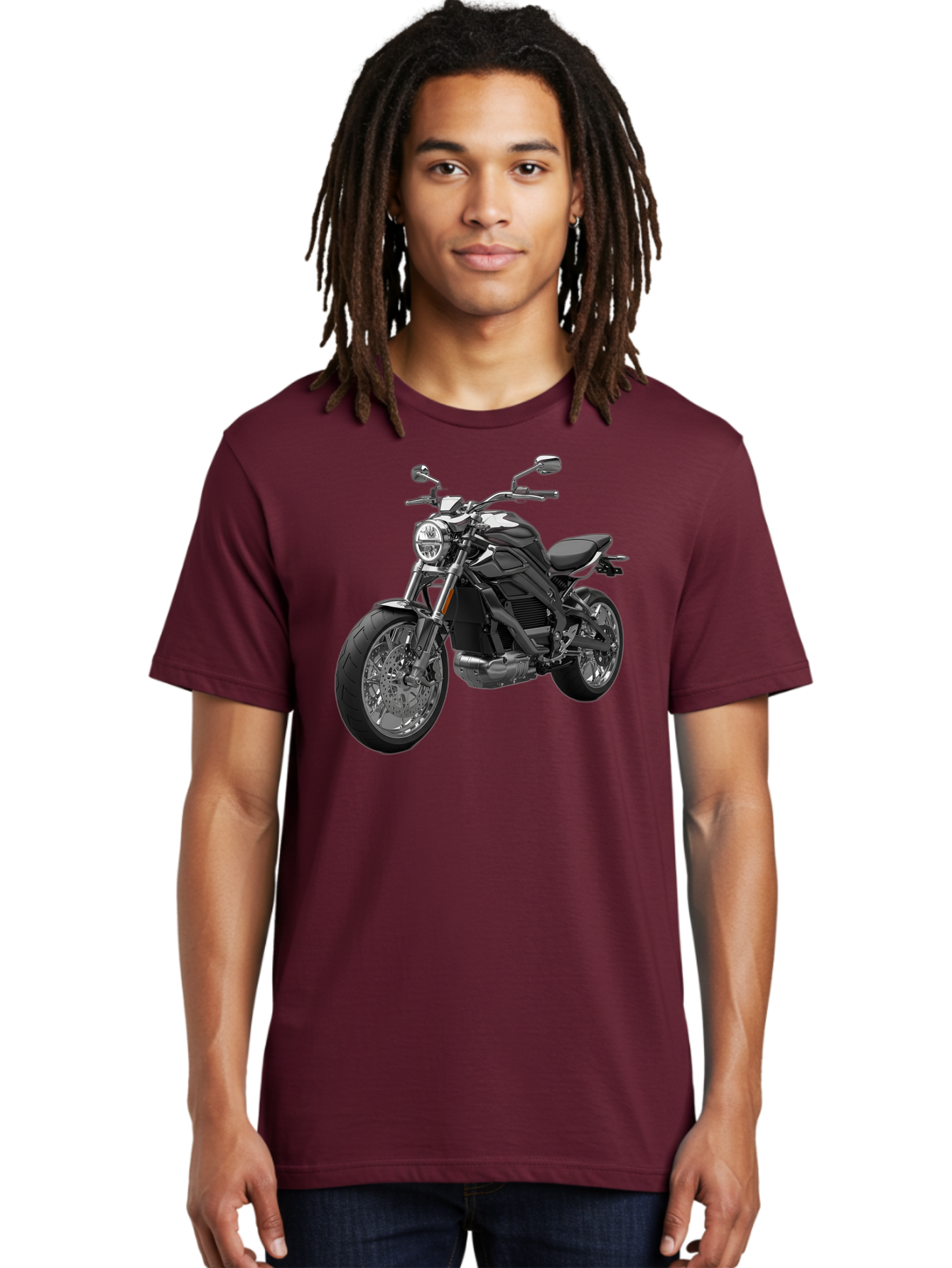 Black-Motorcycle-1 Men'S Graphic Tee, 100% Cotton, Comfortable Casual Summer Wear, Machine Washable, Vintage Camera, Old Camera, Antique Camera, Black Camera, Classic Photography, Photography Equipment, Nostalgic Device, Film Camera, Bao129