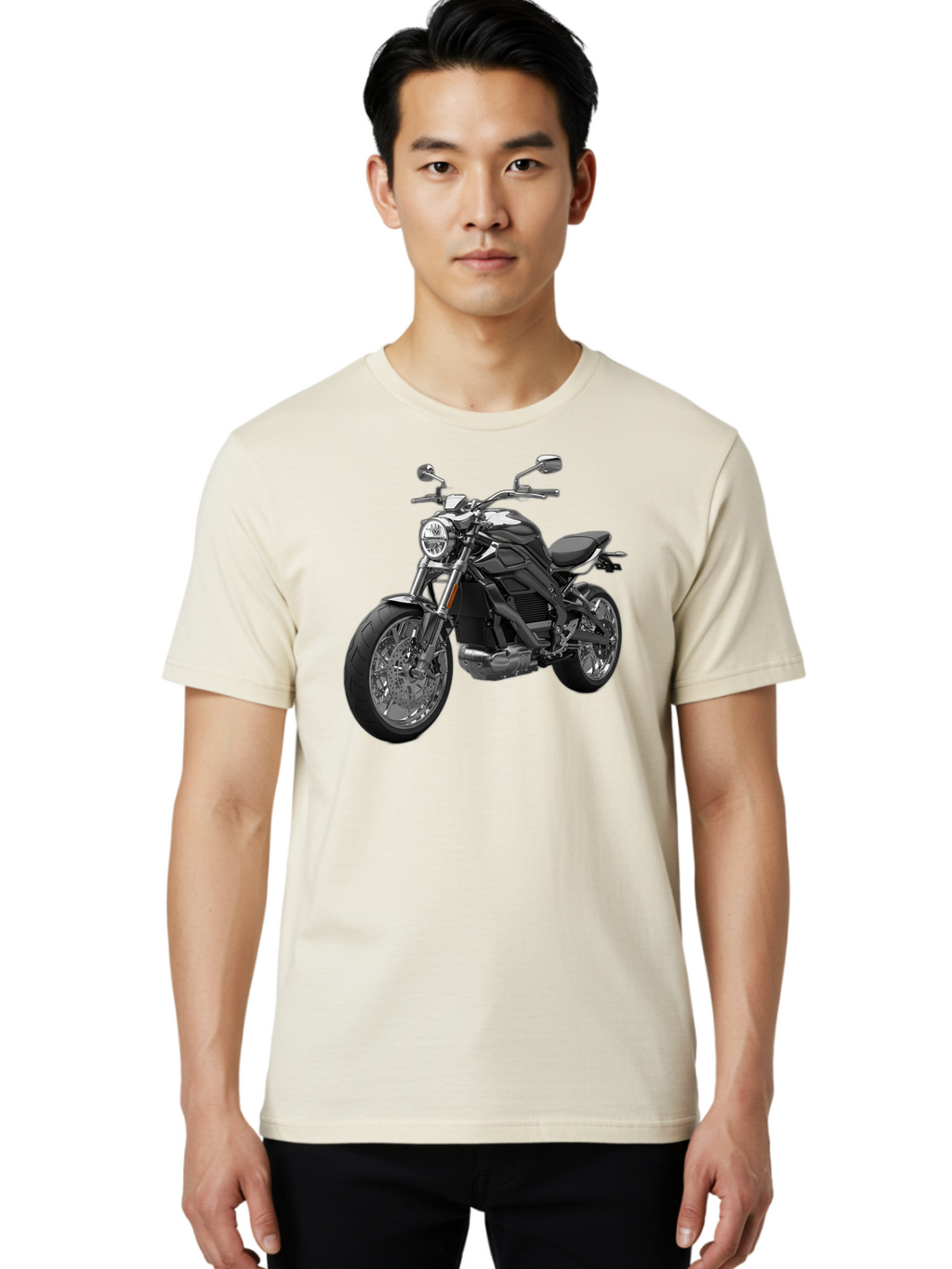 Black-Motorcycle-1 Men'S Graphic Tee, 100% Cotton, Comfortable Casual Summer Wear, Machine Washable, Vintage Camera, Old Camera, Antique Camera, Black Camera, Classic Photography, Photography Equipment, Nostalgic Device, Film Camera, Bao129