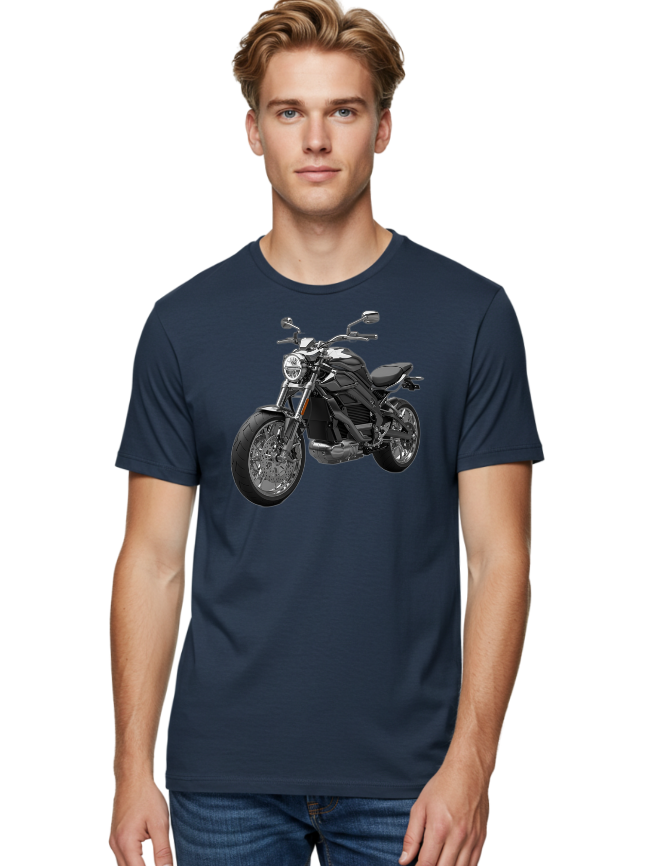 Black-Motorcycle-1 Men'S Graphic Tee, 100% Cotton, Comfortable Casual Summer Wear, Machine Washable, Vintage Camera, Old Camera, Antique Camera, Black Camera, Classic Photography, Photography Equipment, Nostalgic Device, Film Camera, Bao129