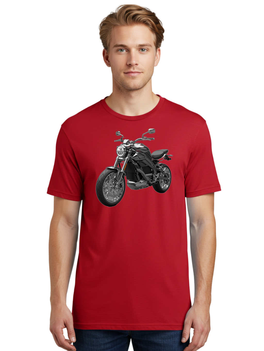 Black-Motorcycle-1 Men'S Graphic Tee, 100% Cotton, Comfortable Casual Summer Wear, Machine Washable, Vintage Camera, Old Camera, Antique Camera, Black Camera, Classic Photography, Photography Equipment, Nostalgic Device, Film Camera, Bao129