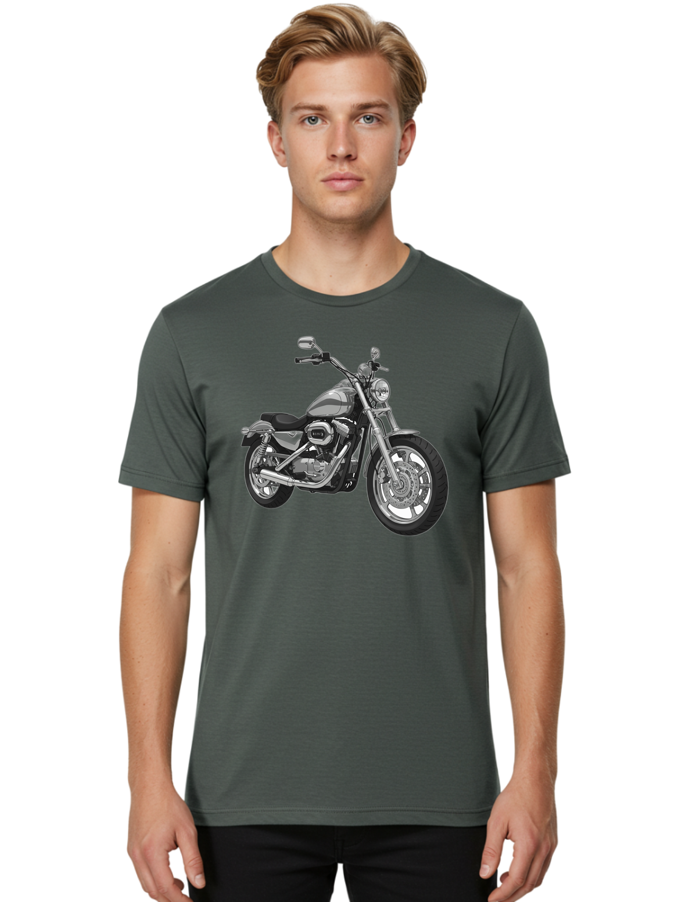 Black-Motorcycle Men'S Graphic Tee, 100% Cotton, Comfortable Casual Summer Wear, Machine Washable, Vintage Camera, Old Camera, Antique Camera, Black Camera, Classic Photography, Photography Equipment, Nostalgic Device, Film Camera, Camera Art Bao130