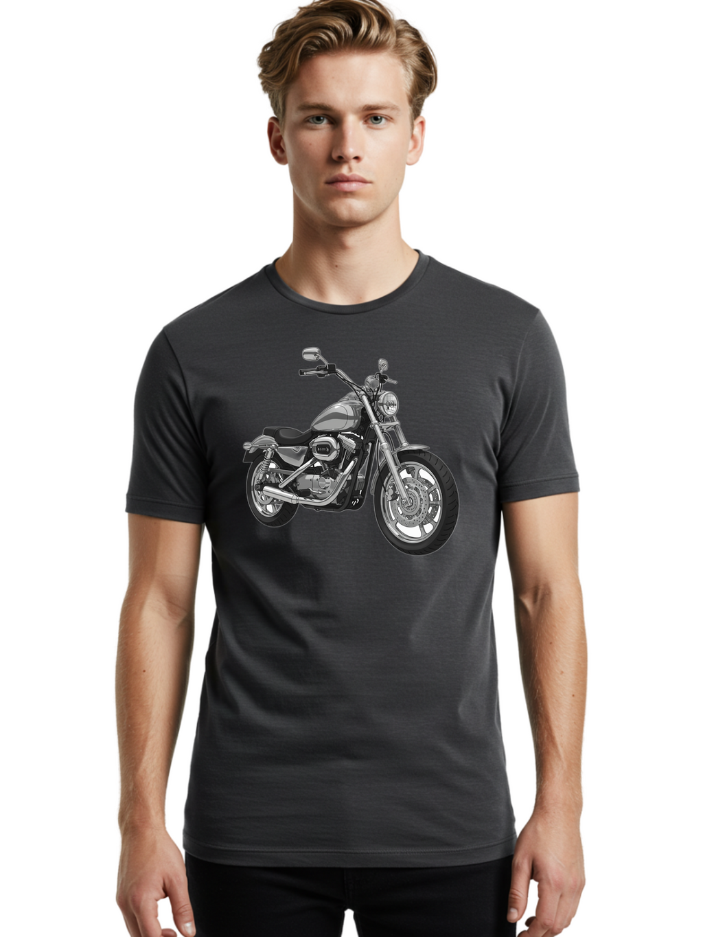 Black-Motorcycle Men'S Graphic Tee, 100% Cotton, Comfortable Casual Summer Wear, Machine Washable, Vintage Camera, Old Camera, Antique Camera, Black Camera, Classic Photography, Photography Equipment, Nostalgic Device, Film Camera, Camera Art Bao130