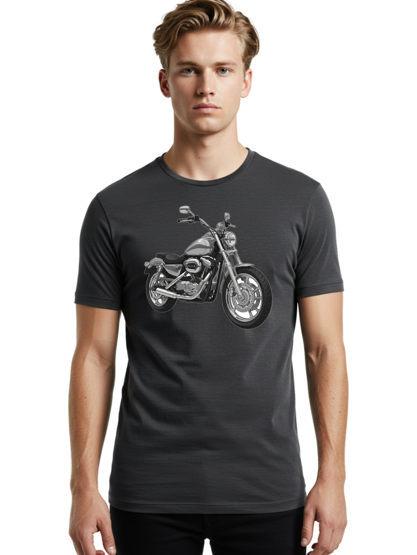 Black-Motorcycle Men'S Graphic Tee, 100% Cotton, Comfortable Casual Summer Wear, Machine Washable, Vintage Camera, Old Camera, Antique Camera, Black Camera, Classic Photography, Photography Equipment, Nostalgic Device, Film Camera, Camera Art Bao130