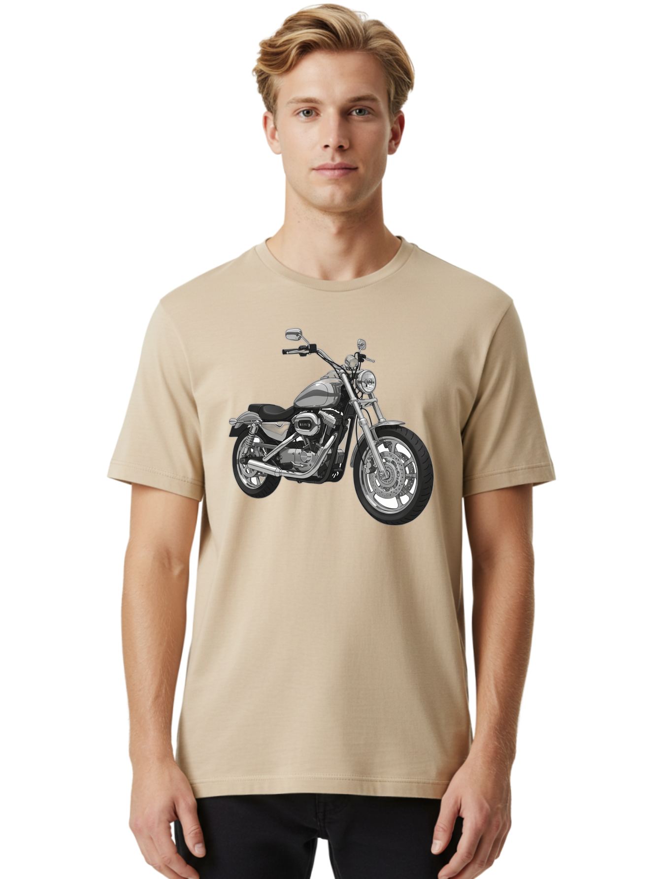 Black-Motorcycle Men'S Graphic Tee, 100% Cotton, Comfortable Casual Summer Wear, Machine Washable, Vintage Camera, Old Camera, Antique Camera, Black Camera, Classic Photography, Photography Equipment, Nostalgic Device, Film Camera, Camera Art Bao130
