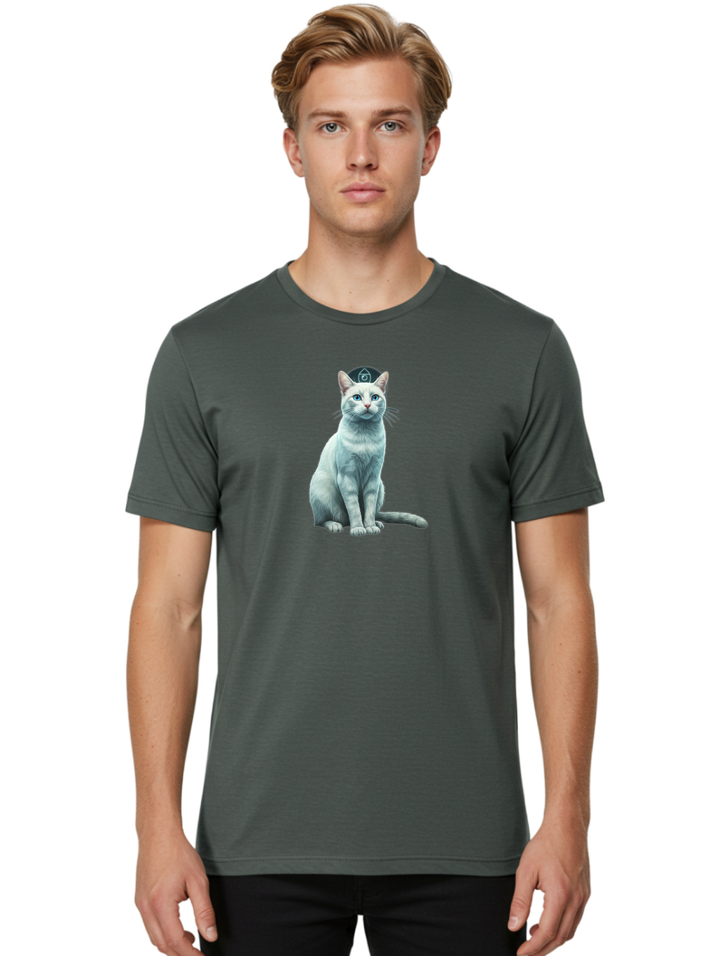 Black-Ops-Cat Men'S Graphic Tee, 100% Cotton, Comfortable Casual Summer Wear, Machine Washable, Vintage Camera, Old Camera, Antique Camera, Black Camera, Classic Photography, Photography Equipment, Nostalgic Device, Film Camera, Camera Art Bao131