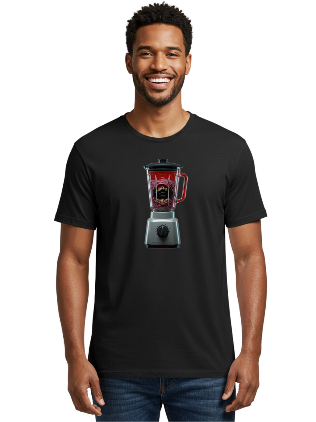 Blender-With-Monster Men'S Graphic Tee, 100% Cotton, Comfortable Casual Summer Wear, Machine Washable, Vintage Camera, Old Camera, Antique Camera, Black Camera, Classic Photography, Photography Equipment, Nostalgic Device, Film Camera, Bao134