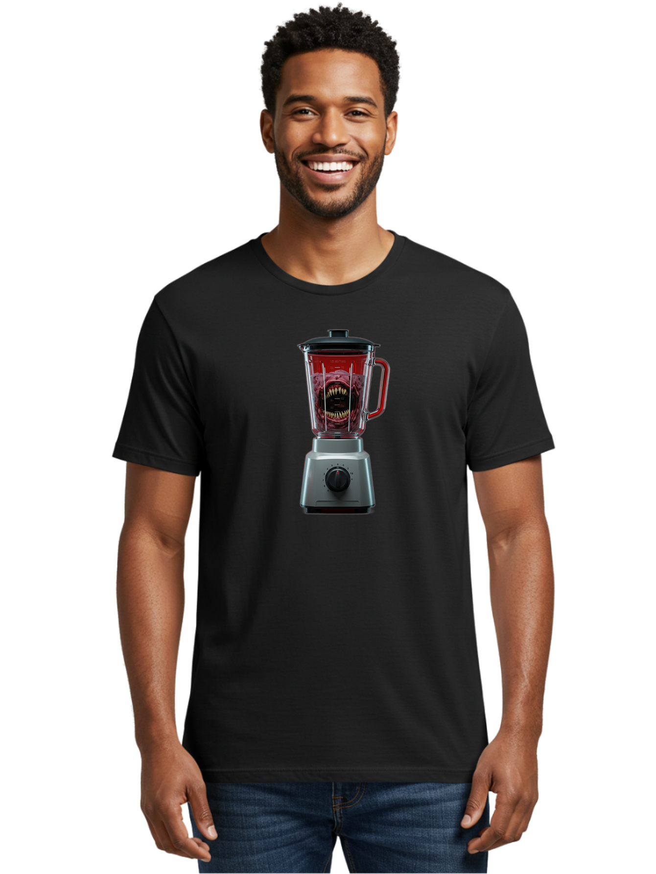 Blender-With-Monster Men'S Graphic Tee, 100% Cotton, Comfortable Casual Summer Wear, Machine Washable, Vintage Camera, Old Camera, Antique Camera, Black Camera, Classic Photography, Photography Equipment, Nostalgic Device, Film Camera, Bao134