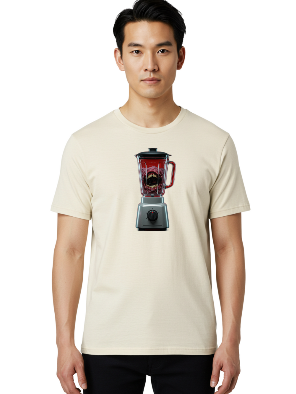 Blender-With-Monster Men'S Graphic Tee, 100% Cotton, Comfortable Casual Summer Wear, Machine Washable, Vintage Camera, Old Camera, Antique Camera, Black Camera, Classic Photography, Photography Equipment, Nostalgic Device, Film Camera, Bao134