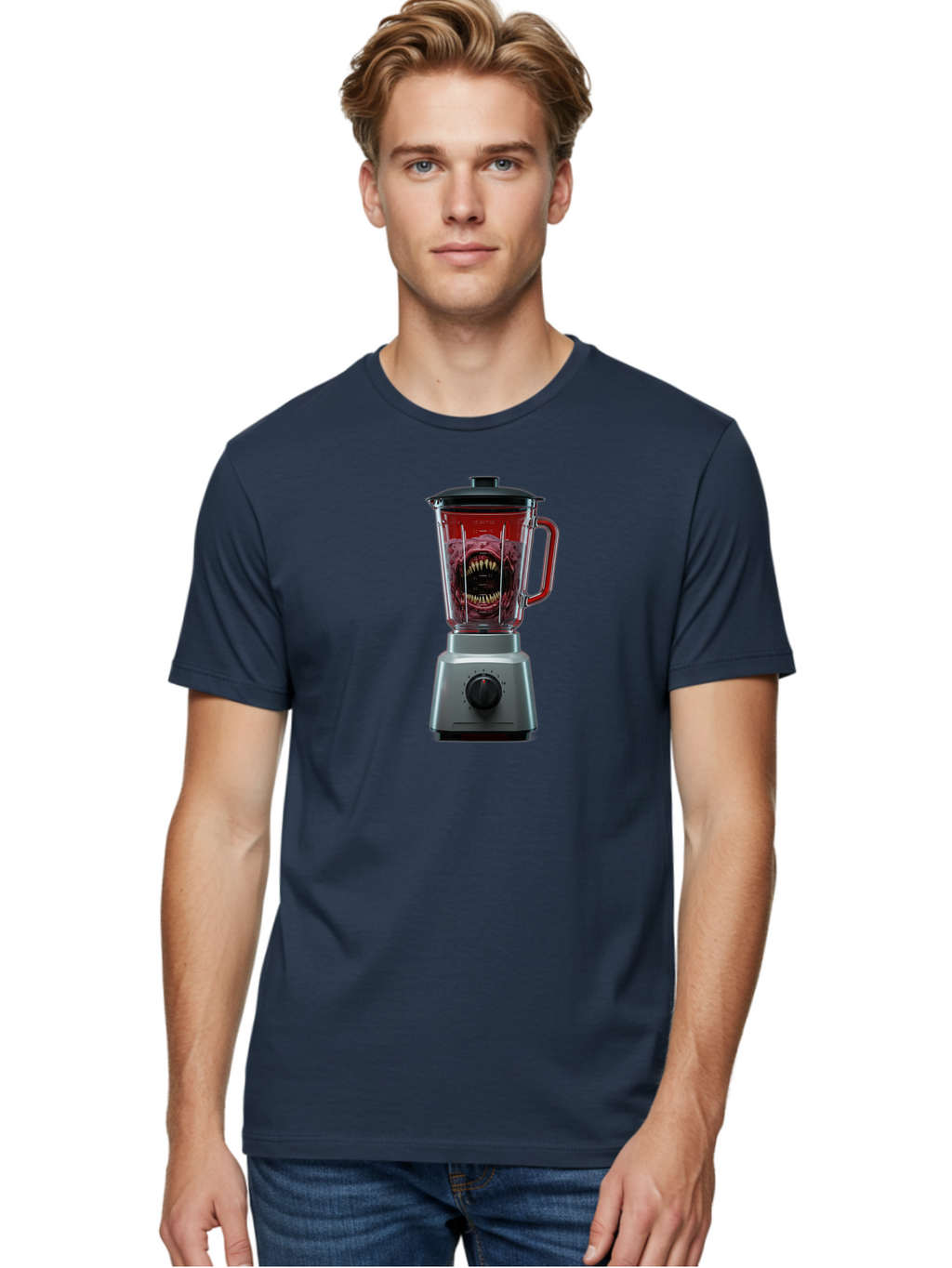 Blender-With-Monster Men'S Graphic Tee, 100% Cotton, Comfortable Casual Summer Wear, Machine Washable, Vintage Camera, Old Camera, Antique Camera, Black Camera, Classic Photography, Photography Equipment, Nostalgic Device, Film Camera, Bao134