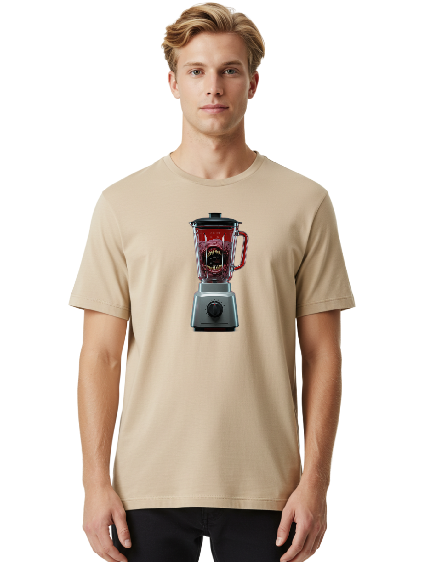 Blender-With-Monster Men'S Graphic Tee, 100% Cotton, Comfortable Casual Summer Wear, Machine Washable, Vintage Camera, Old Camera, Antique Camera, Black Camera, Classic Photography, Photography Equipment, Nostalgic Device, Film Camera, Bao134