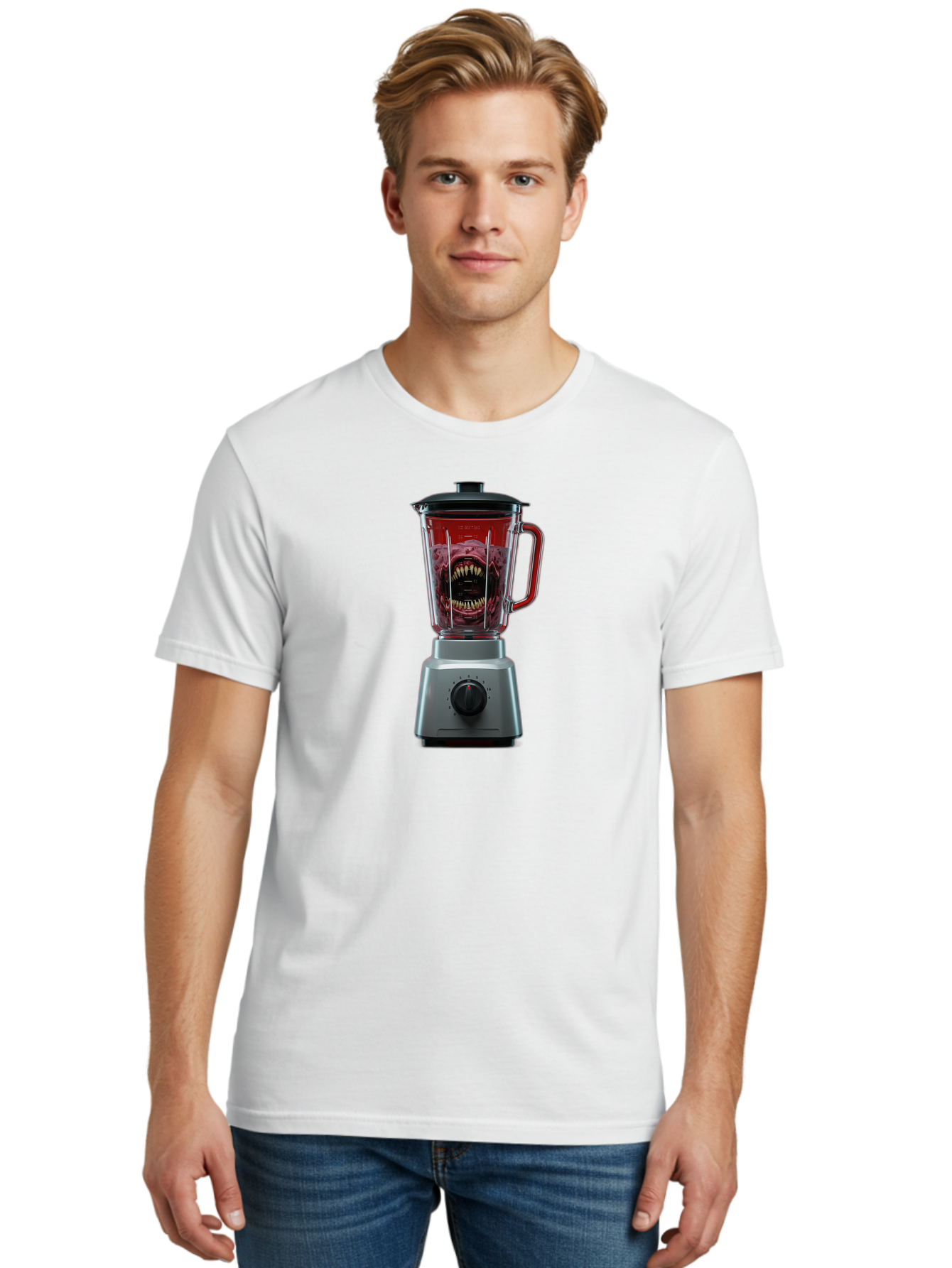 Blender-With-Monster Men'S Graphic Tee, 100% Cotton, Comfortable Casual Summer Wear, Machine Washable, Vintage Camera, Old Camera, Antique Camera, Black Camera, Classic Photography, Photography Equipment, Nostalgic Device, Film Camera, Bao134