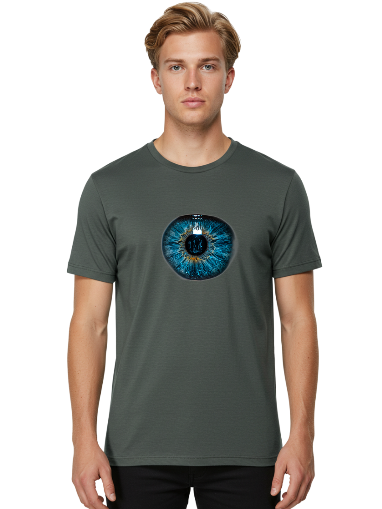 Blue-Eye-1 Men'S Graphic Tee, 100% Cotton, Comfortable Casual Summer Wear, Machine Washable, Vintage Camera, Old Camera, Antique Camera, Black Camera, Classic Photography, Photography Equipment, Nostalgic Device, Film Camera, Camera Art Bao135