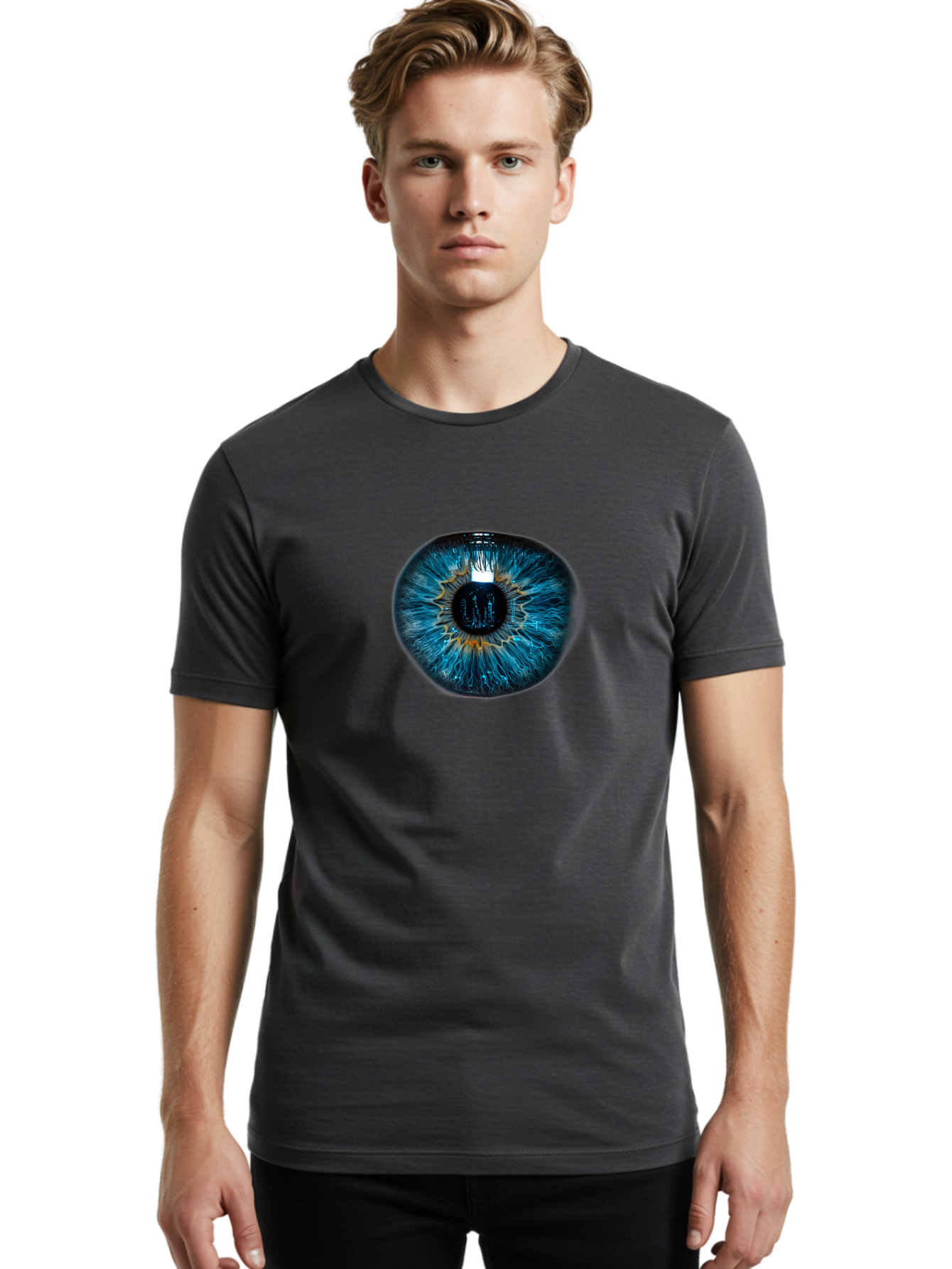Blue-Eye-1 Men'S Graphic Tee, 100% Cotton, Comfortable Casual Summer Wear, Machine Washable, Vintage Camera, Old Camera, Antique Camera, Black Camera, Classic Photography, Photography Equipment, Nostalgic Device, Film Camera, Camera Art Bao135