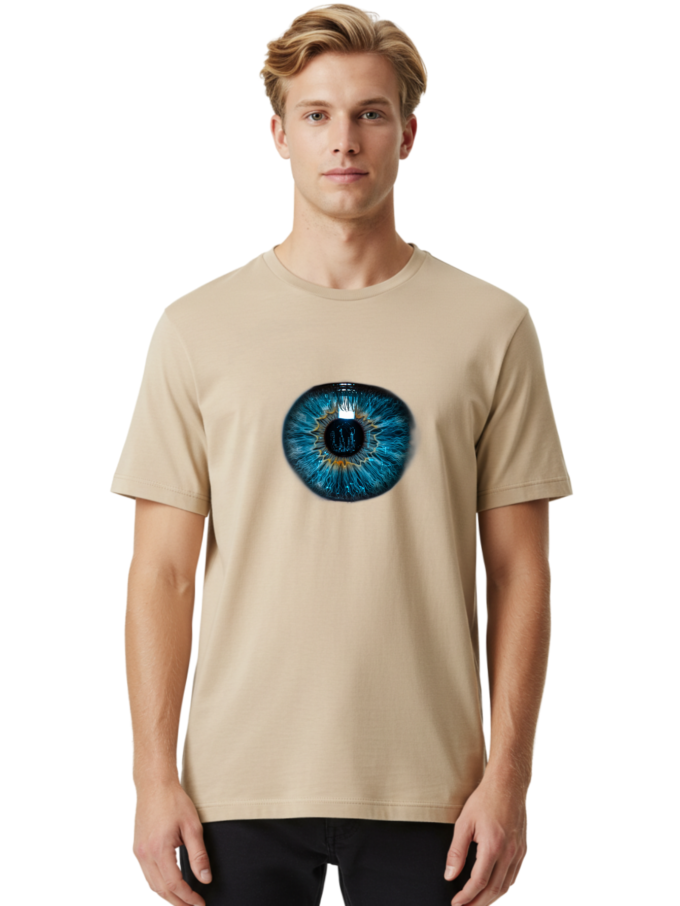 Blue-Eye-1 Men'S Graphic Tee, 100% Cotton, Comfortable Casual Summer Wear, Machine Washable, Vintage Camera, Old Camera, Antique Camera, Black Camera, Classic Photography, Photography Equipment, Nostalgic Device, Film Camera, Camera Art Bao135