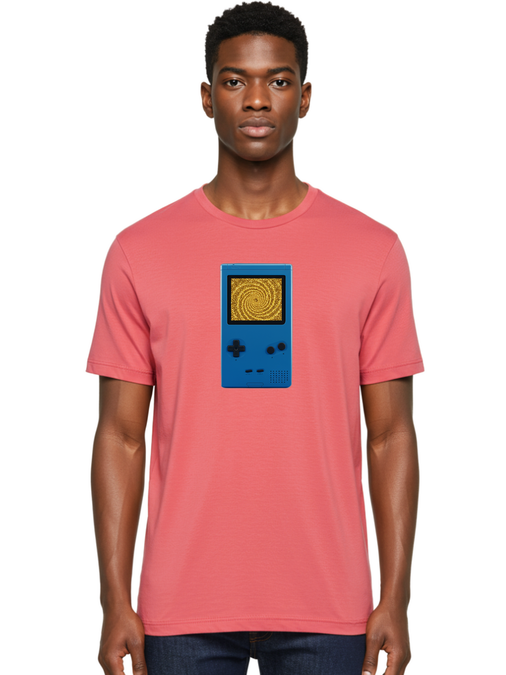 Blue-Gameboy Men'S Graphic Tee, 100% Cotton, Comfortable Casual Summer Wear, Machine Washable, Vintage Camera, Old Camera, Antique Camera, Black Camera, Classic Photography, Photography Equipment, Nostalgic Device, Film Camera, Camera Art Bao137