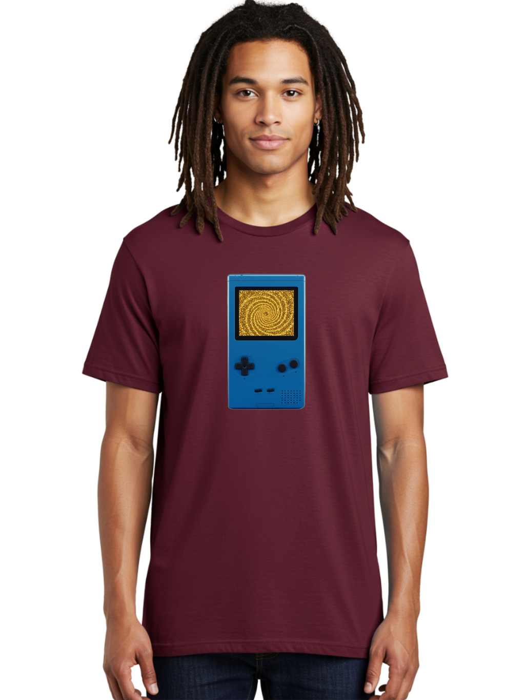 Blue-Gameboy Men'S Graphic Tee, 100% Cotton, Comfortable Casual Summer Wear, Machine Washable, Vintage Camera, Old Camera, Antique Camera, Black Camera, Classic Photography, Photography Equipment, Nostalgic Device, Film Camera, Camera Art Bao137