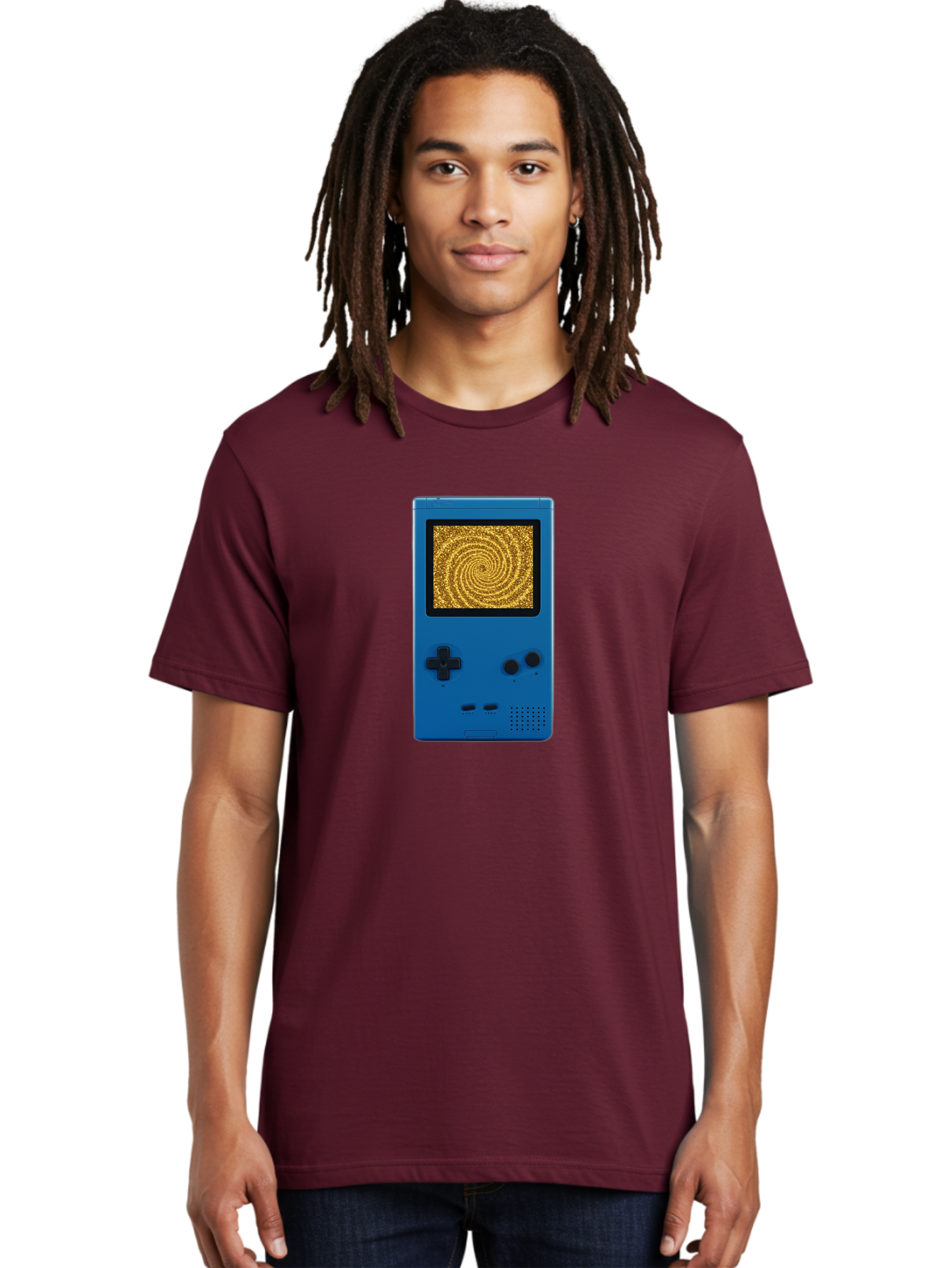 Blue-Gameboy Men'S Graphic Tee, 100% Cotton, Comfortable Casual Summer Wear, Machine Washable, Vintage Camera, Old Camera, Antique Camera, Black Camera, Classic Photography, Photography Equipment, Nostalgic Device, Film Camera, Camera Art Bao137