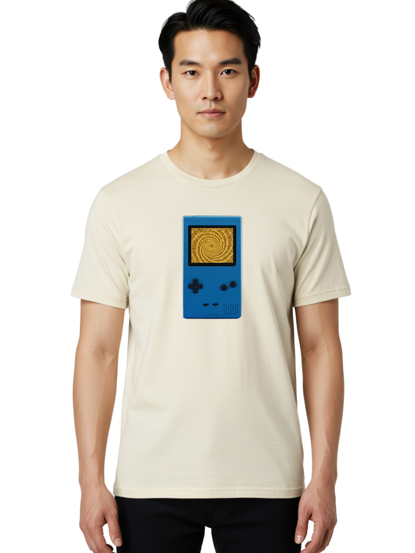 Blue-Gameboy Men'S Graphic Tee, 100% Cotton, Comfortable Casual Summer Wear, Machine Washable, Vintage Camera, Old Camera, Antique Camera, Black Camera, Classic Photography, Photography Equipment, Nostalgic Device, Film Camera, Camera Art Bao137