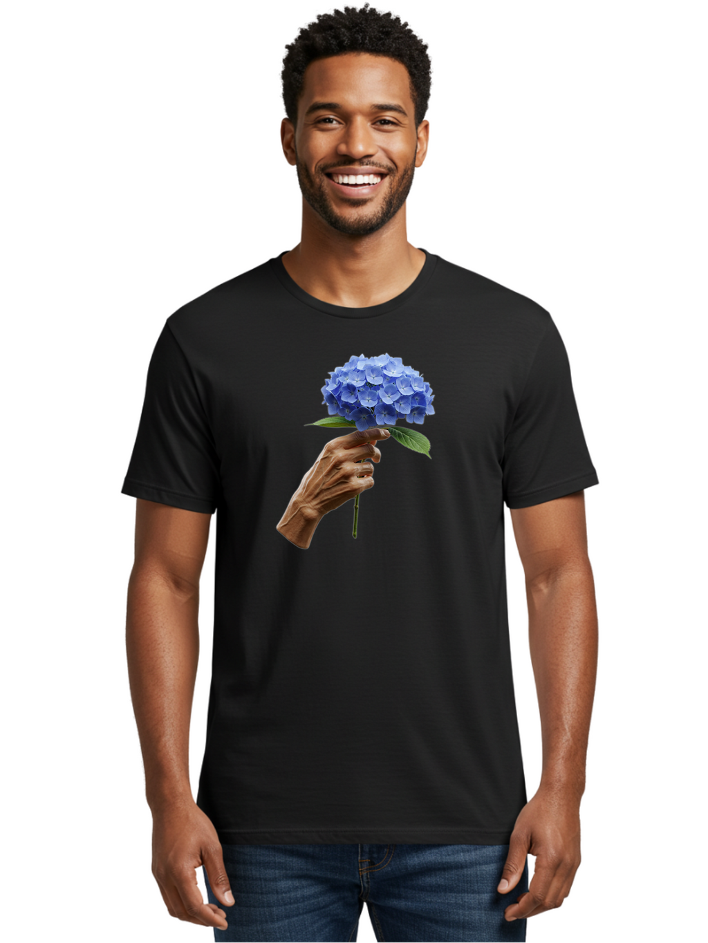 Blue-Hydrangea Men'S Graphic Tee, 100% Cotton, Comfortable Casual Summer Wear, Machine Washable, Vintage Camera, Old Camera, Antique Camera, Black Camera, Classic Photography, Photography Equipment, Nostalgic Device, Film Camera, Camera Art Bao138