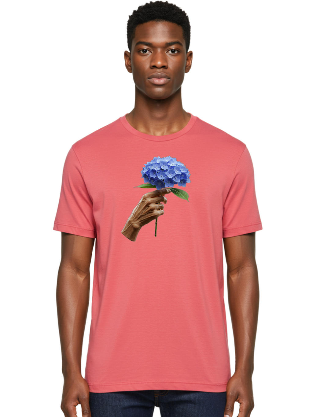 Blue-Hydrangea Men'S Graphic Tee, 100% Cotton, Comfortable Casual Summer Wear, Machine Washable, Vintage Camera, Old Camera, Antique Camera, Black Camera, Classic Photography, Photography Equipment, Nostalgic Device, Film Camera, Camera Art Bao138