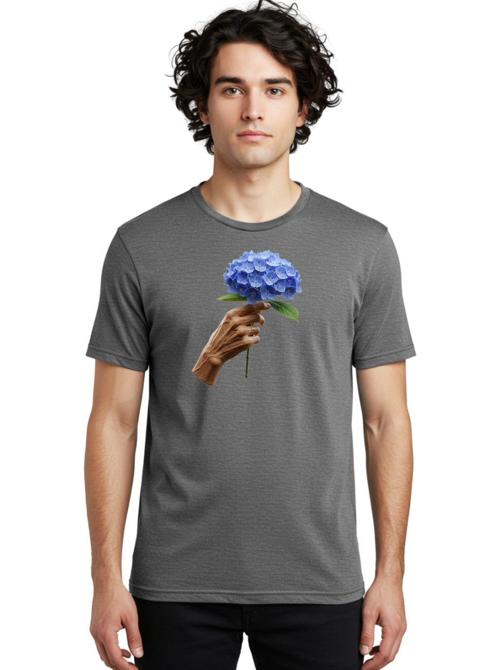 Blue-Hydrangea Men'S Graphic Tee, 100% Cotton, Comfortable Casual Summer Wear, Machine Washable, Vintage Camera, Old Camera, Antique Camera, Black Camera, Classic Photography, Photography Equipment, Nostalgic Device, Film Camera, Camera Art Bao138