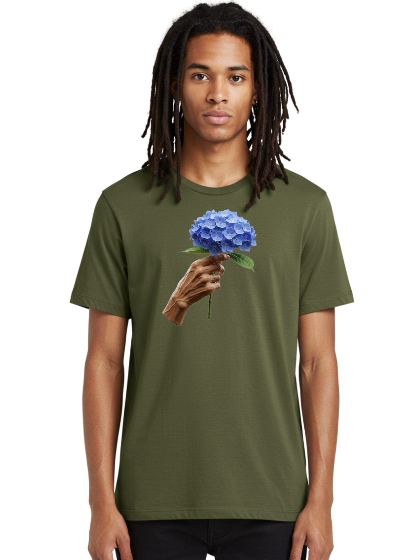 Blue-Hydrangea Men'S Graphic Tee, 100% Cotton, Comfortable Casual Summer Wear, Machine Washable, Vintage Camera, Old Camera, Antique Camera, Black Camera, Classic Photography, Photography Equipment, Nostalgic Device, Film Camera, Camera Art Bao138