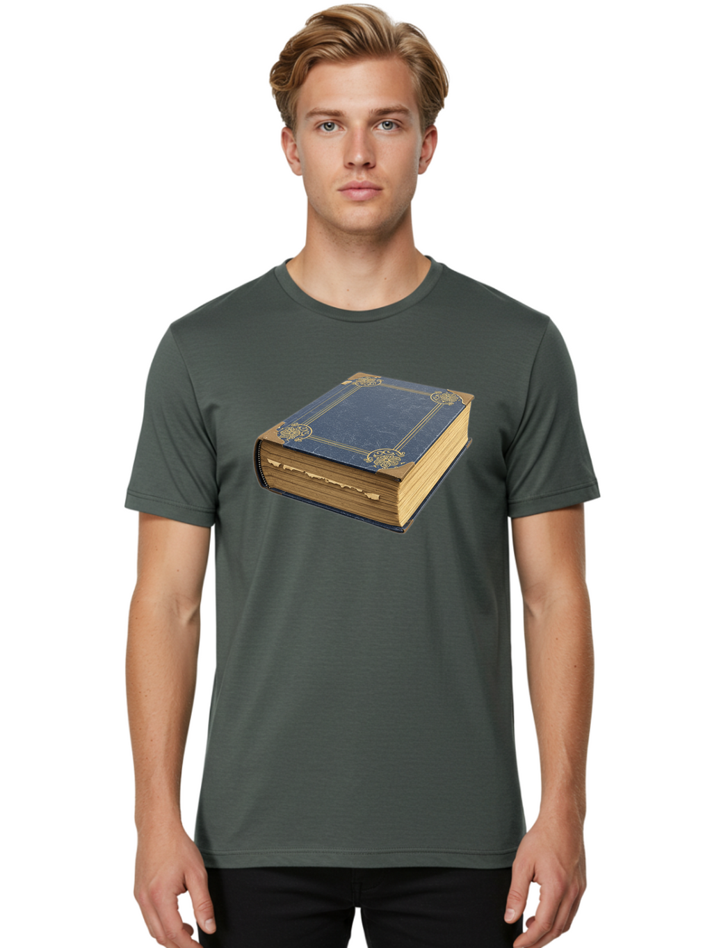 Blue-Leather-Book Men'S Graphic Tee, 100% Cotton, Comfortable Casual Summer Wear, Machine Washable, Vintage Camera, Old Camera, Antique Camera, Black Camera, Classic Photography, Photography Equipment, Nostalgic Device, Film Camera, Camera Art Bao139