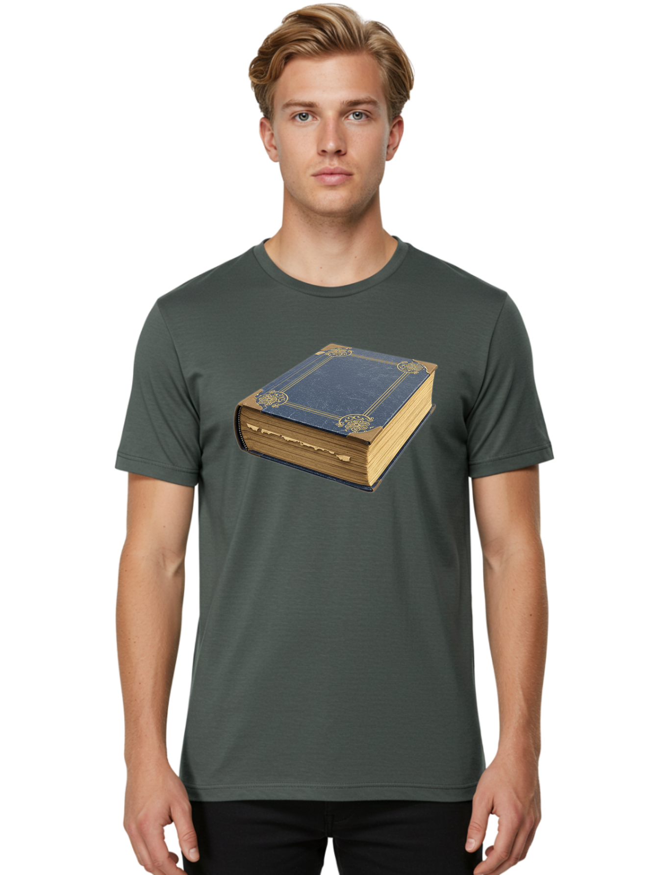 Blue-Leather-Book Men'S Graphic Tee, 100% Cotton, Comfortable Casual Summer Wear, Machine Washable, Vintage Camera, Old Camera, Antique Camera, Black Camera, Classic Photography, Photography Equipment, Nostalgic Device, Film Camera, Camera Art Bao139