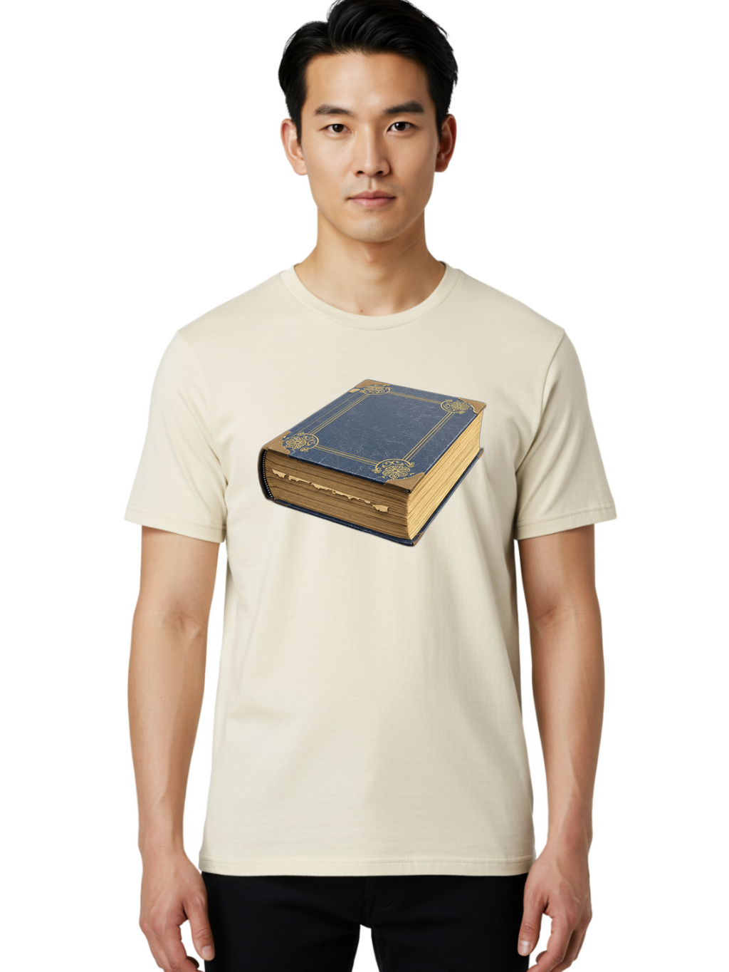 Blue-Leather-Book Men'S Graphic Tee, 100% Cotton, Comfortable Casual Summer Wear, Machine Washable, Vintage Camera, Old Camera, Antique Camera, Black Camera, Classic Photography, Photography Equipment, Nostalgic Device, Film Camera, Camera Art Bao139