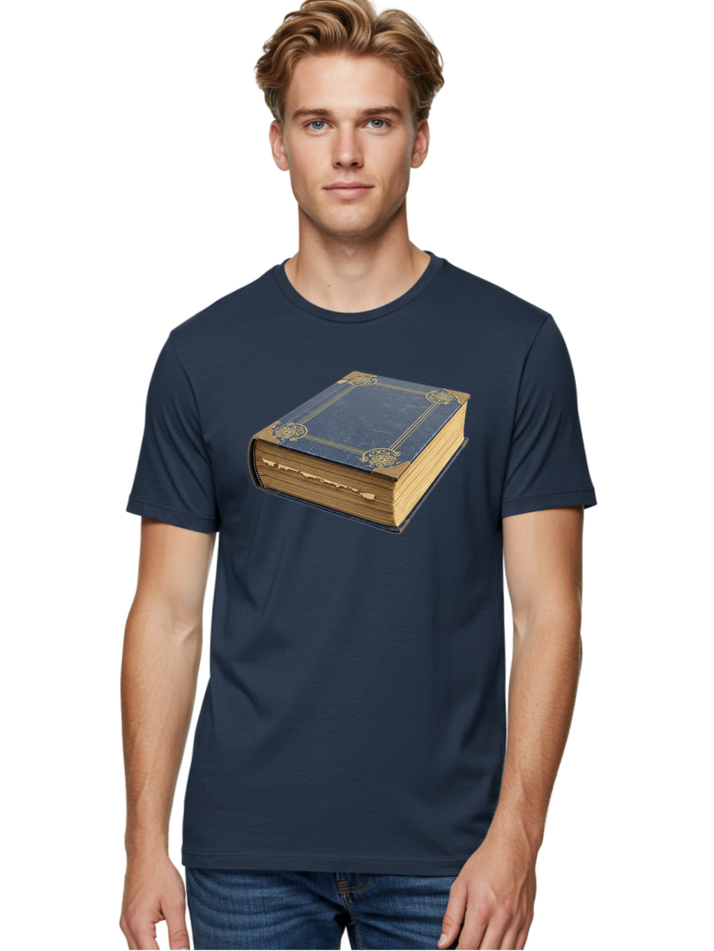 Blue-Leather-Book Men'S Graphic Tee, 100% Cotton, Comfortable Casual Summer Wear, Machine Washable, Vintage Camera, Old Camera, Antique Camera, Black Camera, Classic Photography, Photography Equipment, Nostalgic Device, Film Camera, Camera Art Bao139