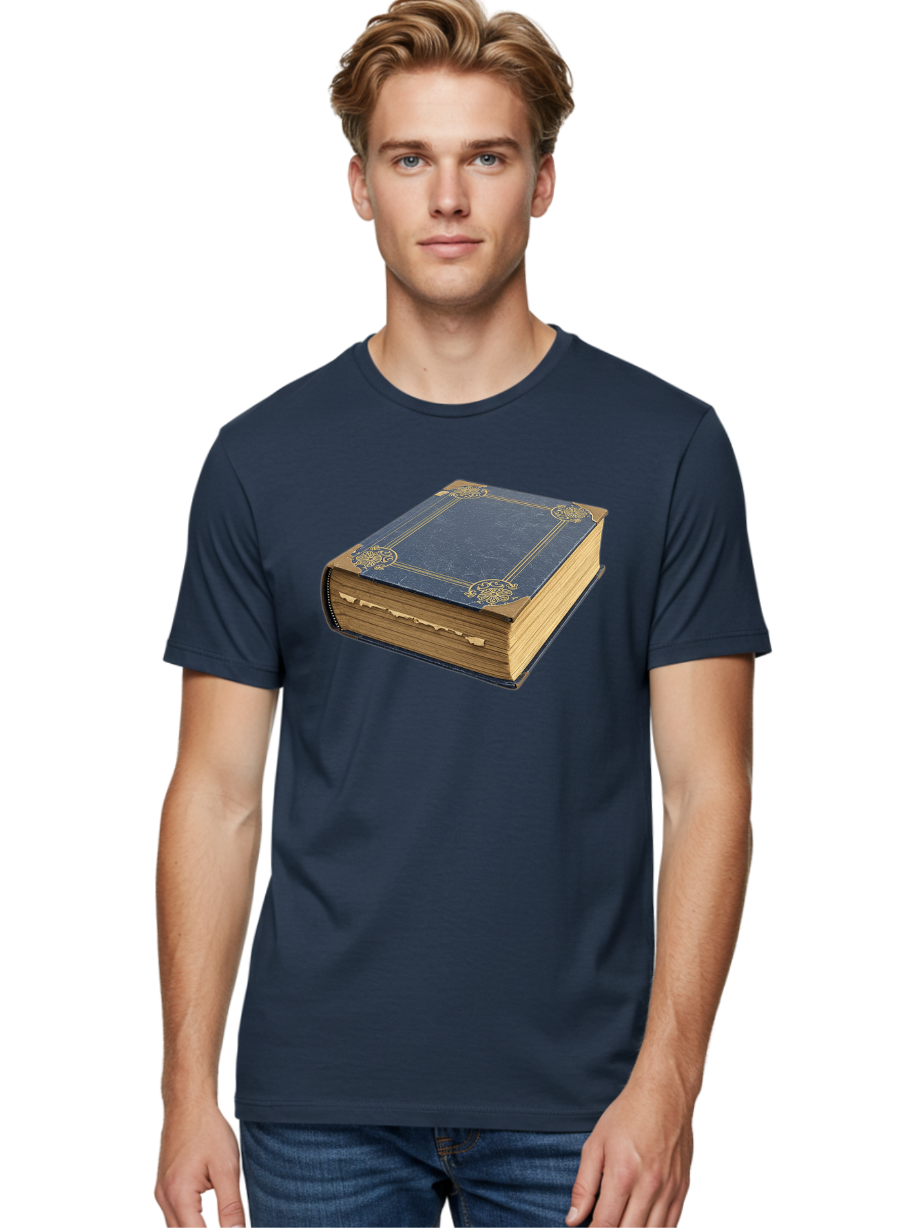 Blue-Leather-Book Men'S Graphic Tee, 100% Cotton, Comfortable Casual Summer Wear, Machine Washable, Vintage Camera, Old Camera, Antique Camera, Black Camera, Classic Photography, Photography Equipment, Nostalgic Device, Film Camera, Camera Art Bao139