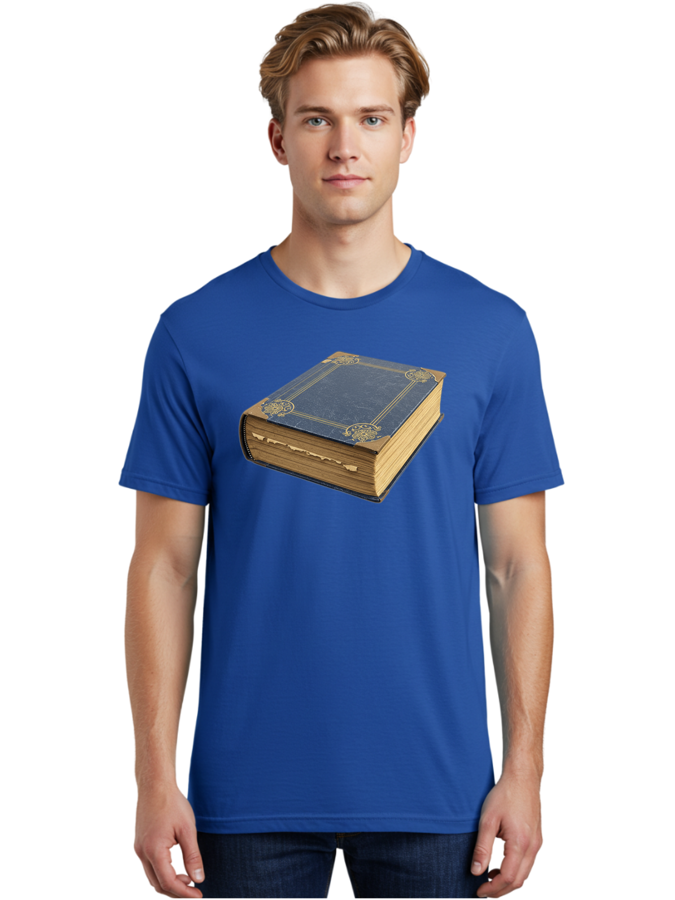Blue-Leather-Book Men'S Graphic Tee, 100% Cotton, Comfortable Casual Summer Wear, Machine Washable, Vintage Camera, Old Camera, Antique Camera, Black Camera, Classic Photography, Photography Equipment, Nostalgic Device, Film Camera, Camera Art Bao139